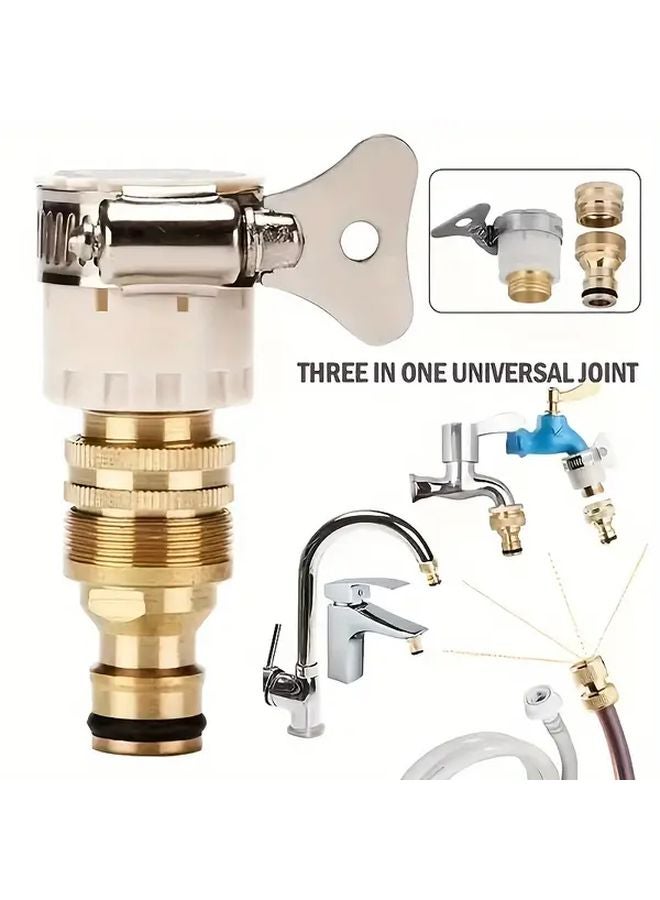 Multi Functional 3 In 1 Faucet Adapter Kit Set For RV Kitchen Bathroom Garden Hose - Image 4